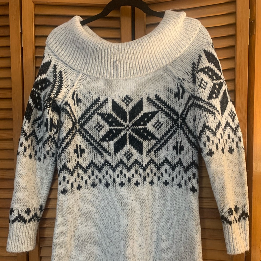 cowl neck sweater dress